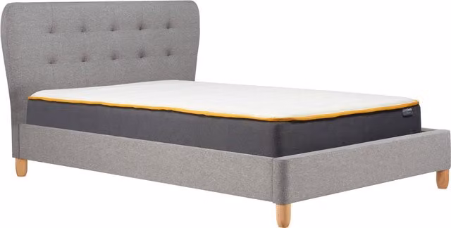 Birlea Stockholm Upholstered Retro Bed in Grey, W/D/H: 180 x 200 cm