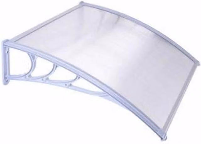 FLAVORA White Door Canopy Awning Shelter for Outdoor Porch and Patio, W: 100 cm, D: 15 cm, H: 15 cm