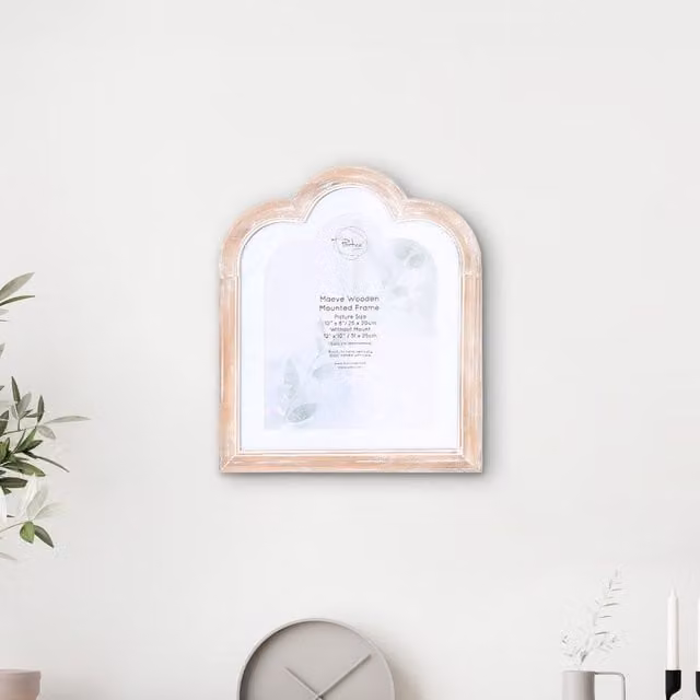 The Port. Co Gallery Single Rectangular Wooden Wall Frame with Glass in Sand and Beige, W: 25.4 cm, H: 25.4 cm, D: 20.32 cm