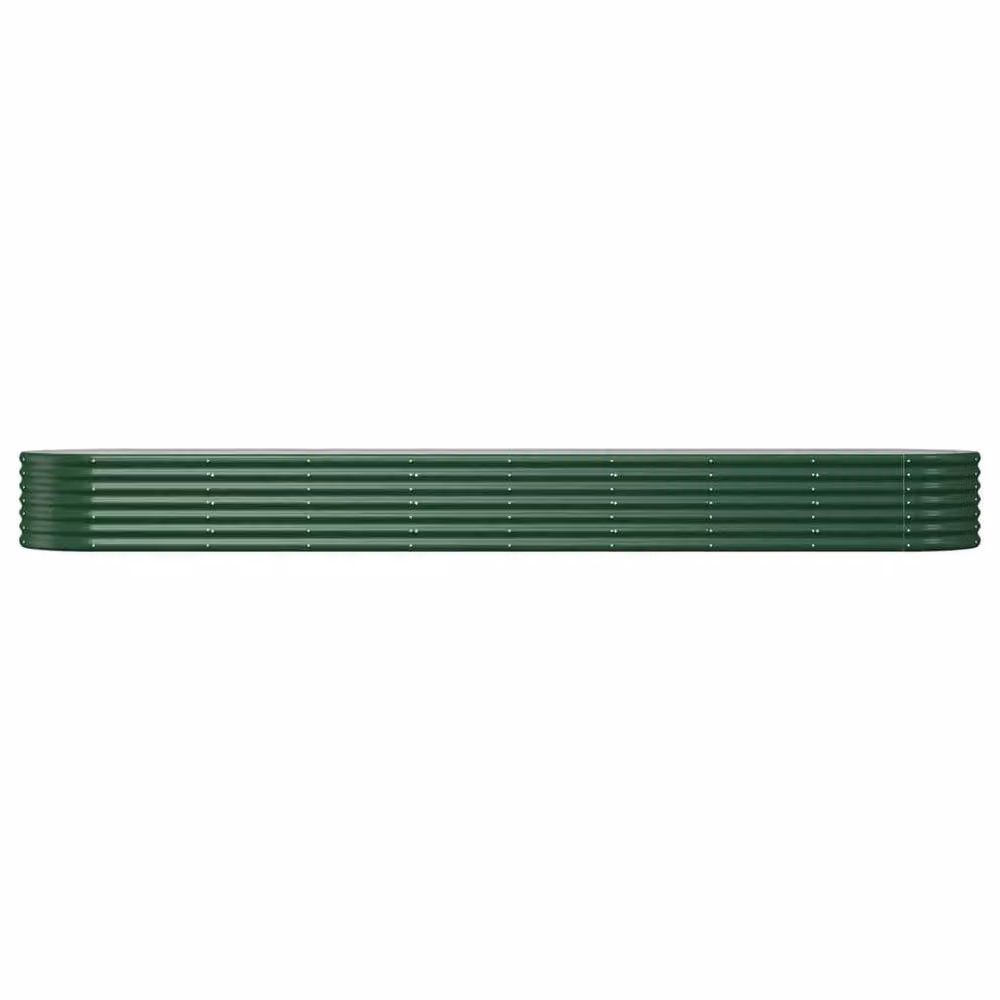 Berkfield Home Garden Powder-coated Steel Raised Bed in Green, W/D/H: 368 x 80 x 36 cm – 3