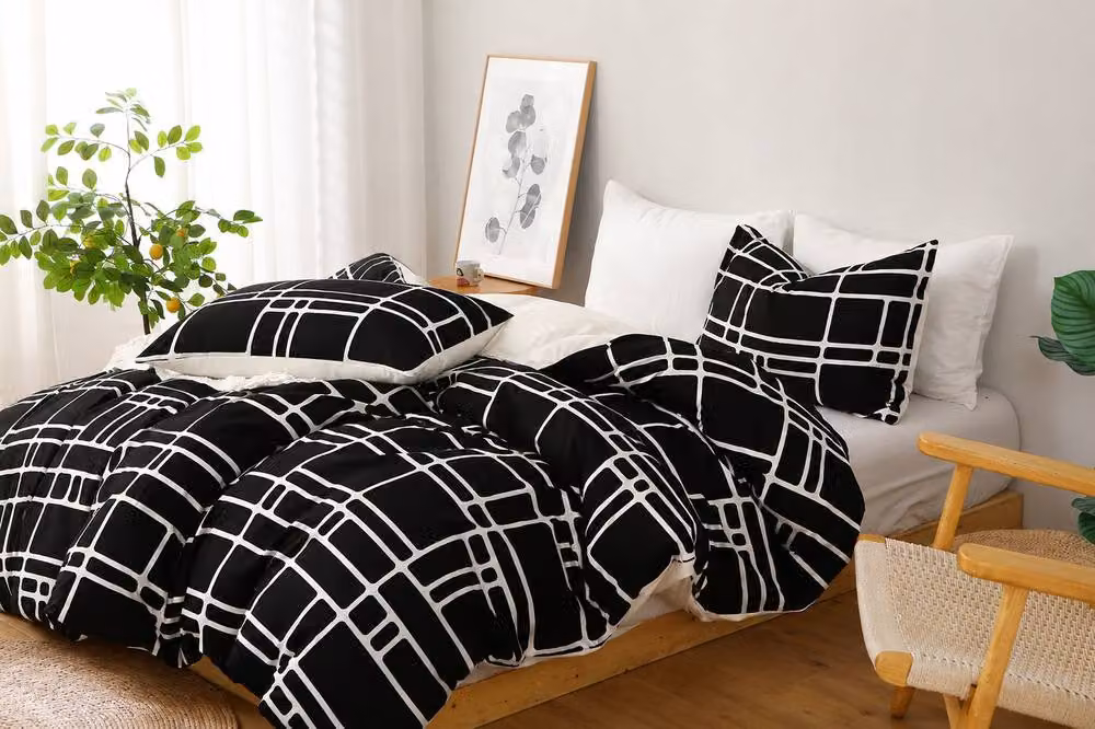 Grace Premium Microfibre Duvet Cover Set in Black, Single, 90 x 200 cm – 4