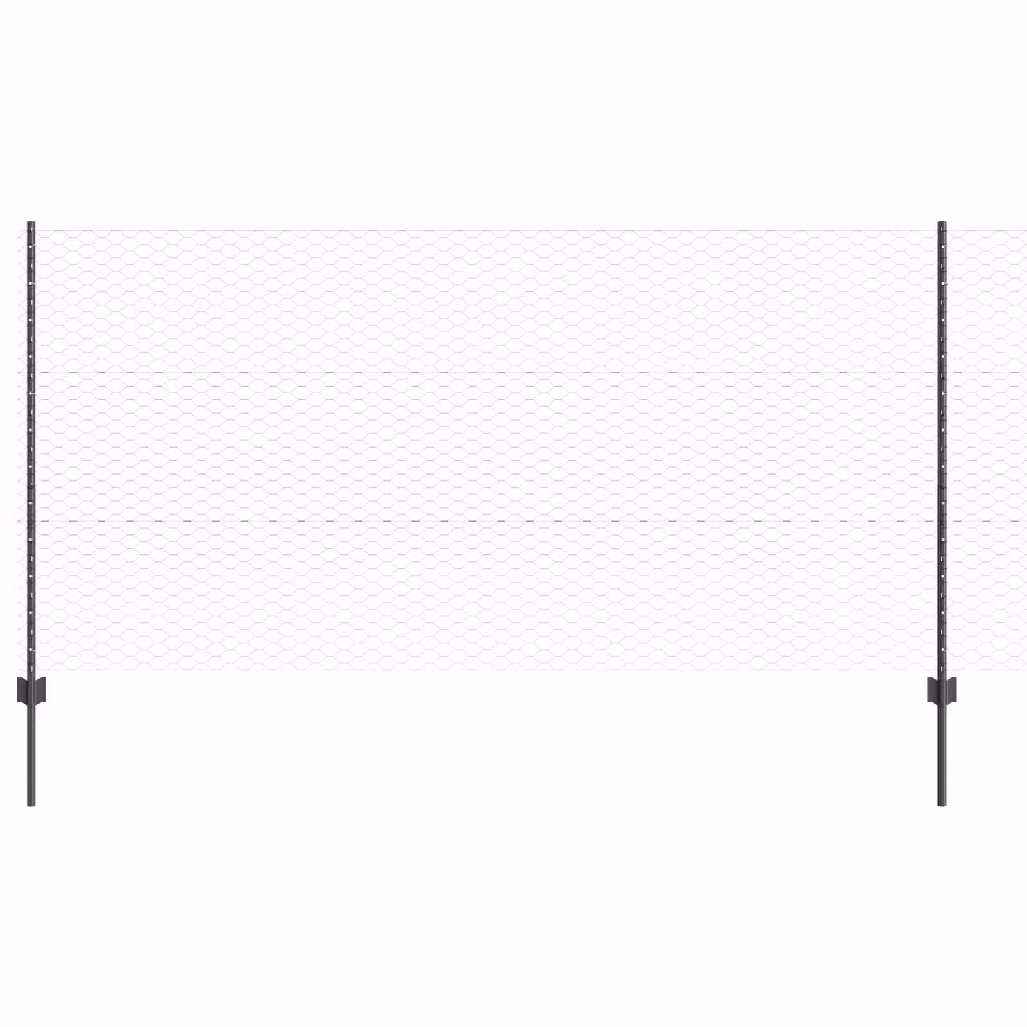 Berkfield Home Grey Steel U-Channel Mesh Fence Posts, 10 Pack, Height: 120 cm – 2