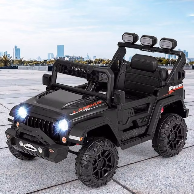 Costway 12V Kids Electric Ride On Truck with Light and Sound, Black