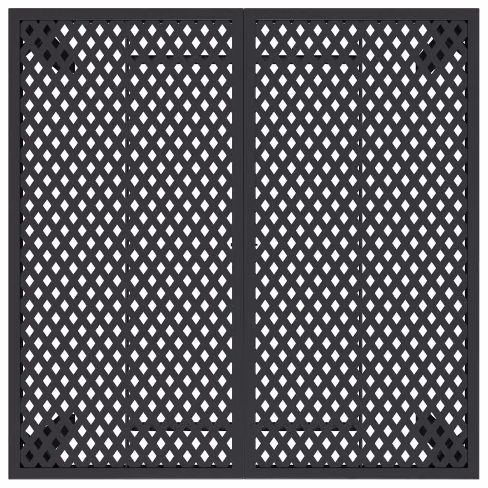 Berkfield Home Square Garden Table in Anthracite and Black Powder Coated Steel, W/D/H: 100 x 100 x 72 cm – 4