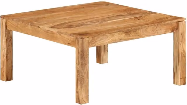 Berkfield Home Square Acacia Wood Coffee Table in Brown, W/D/H: 80 x 80 x 40 cm