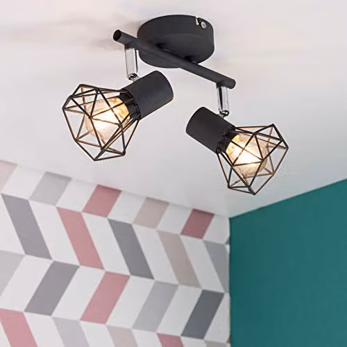 ValueLights Angus Industrial Grey Metal Ceiling Bar Spotlight – 2