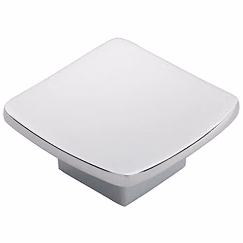 Loops Square Curved Cupboard Door Knob in Polished Chrome, 45 x 45 mm