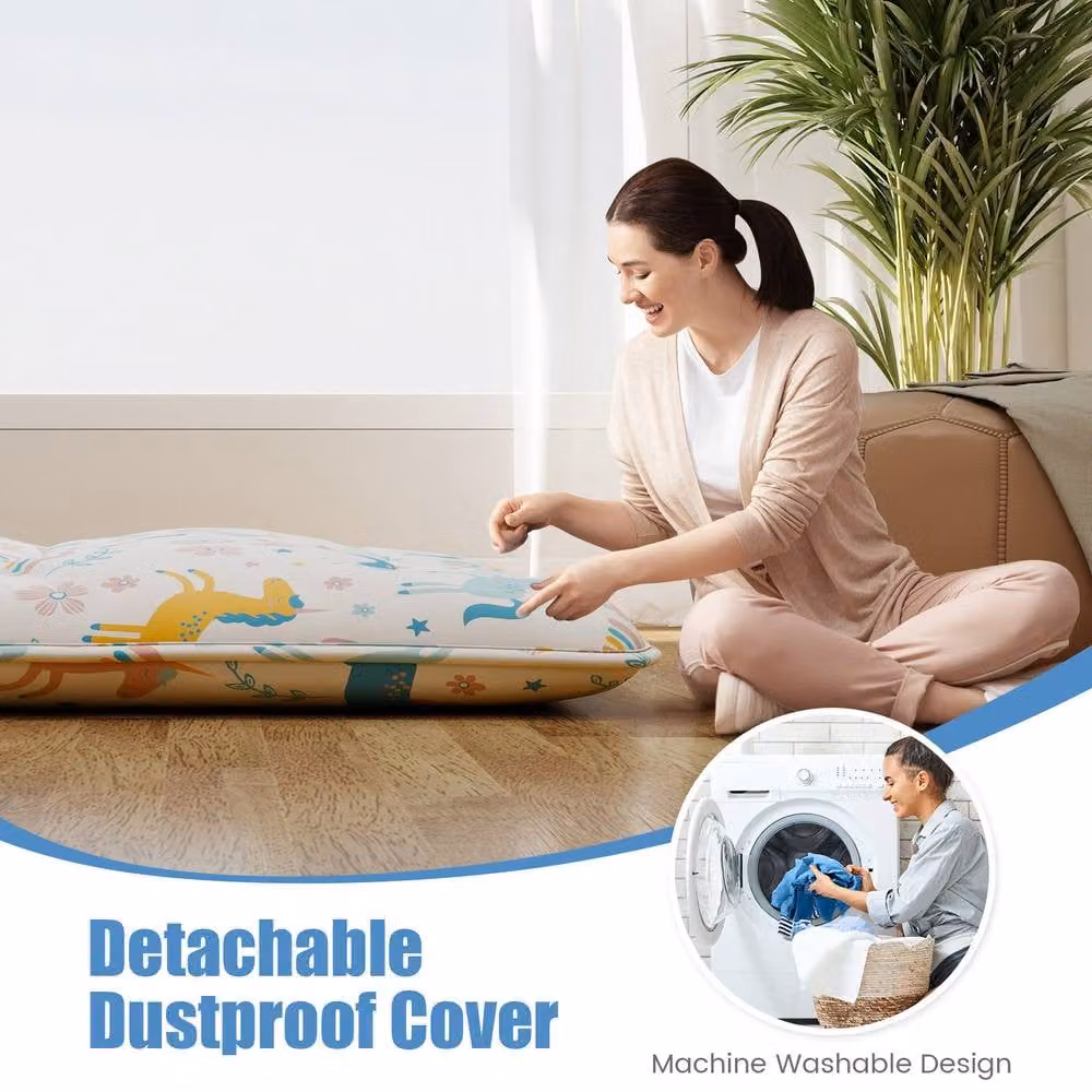 Costway King Size Japanese Floor Futon Mattress, Multicolour, W/D/H: 190 x 135 x 10 cm – 6