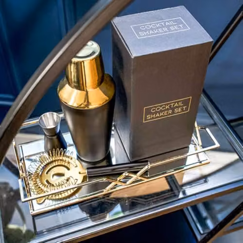 Madison & Mayfair Black and Gold Metal Cocktail Shaker Set – 2
