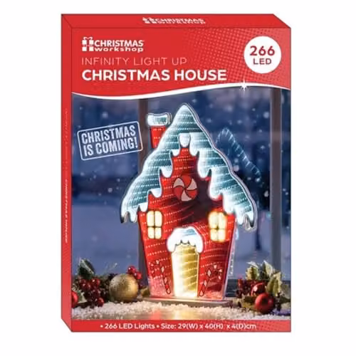 The Christmas Workshop Christmas House Infinity Double-Sided Multi-Coloured Christmas Light, Height: 40 cm – 4