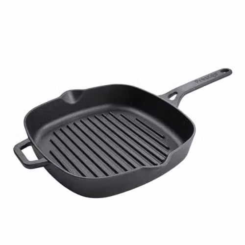 Prestige Black Cast Iron Grill Pan, 25 cm, Oven Safe – 1