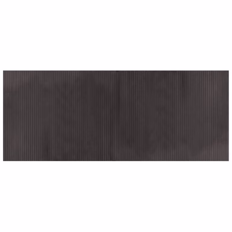 Berkfield Home Rectangular Bamboo and Polypropylene Rug in Dark Brown, W: 80 cm, L: 200 cm