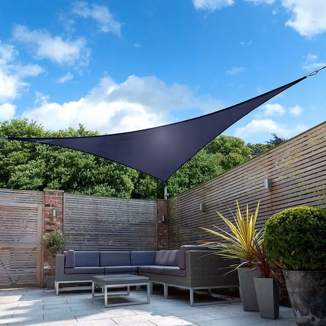 Kookaburra Blue Waterproof Triangle Sun Shade Sail with UPF 50 Protection