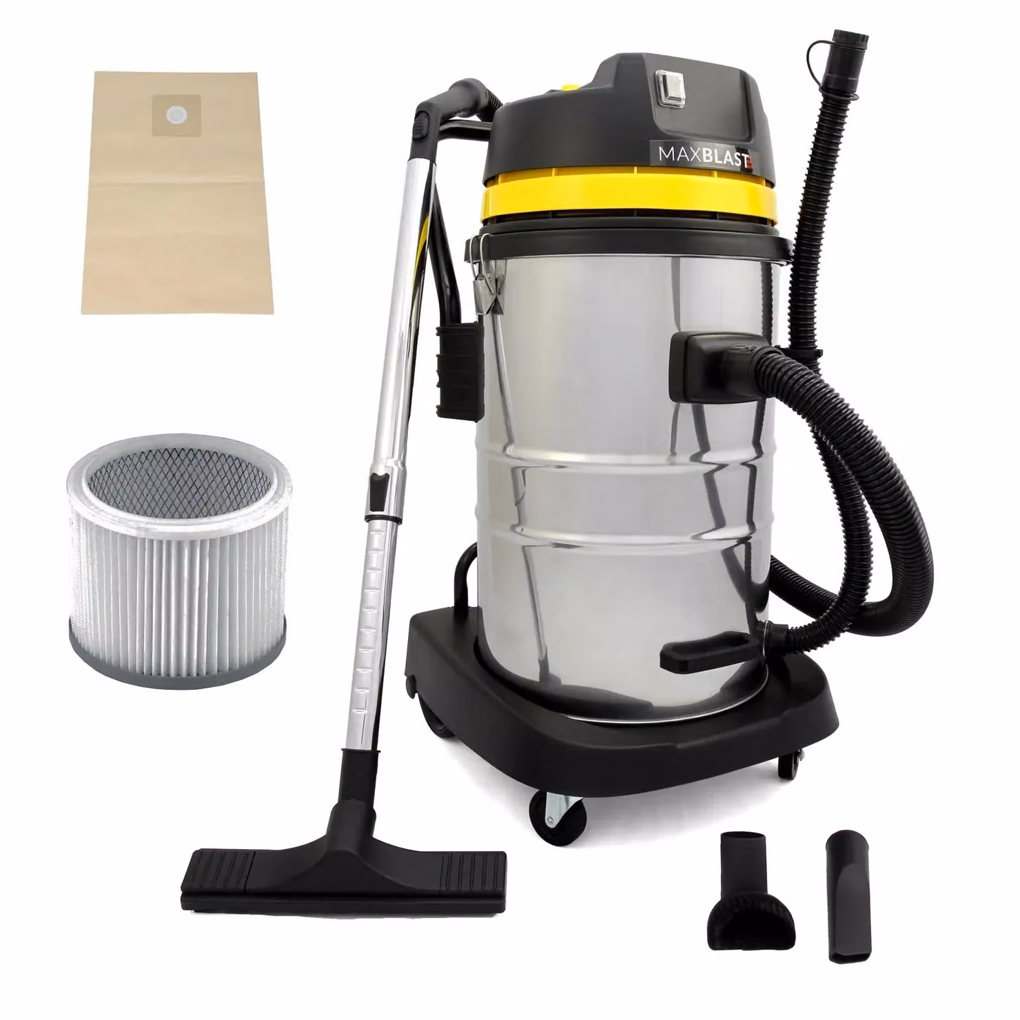 Monstershop Gutter Vacuum Poles and 50L Wet and Dry Vacuum in Silver – 2