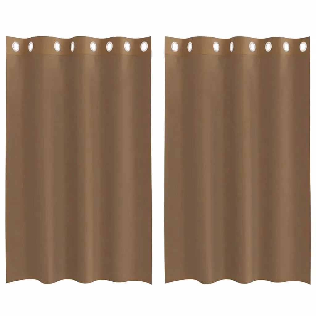 Berkfield Home Plain Brown Voile Fabric Panel Curtains with Eyelets, 2 Pack – 2