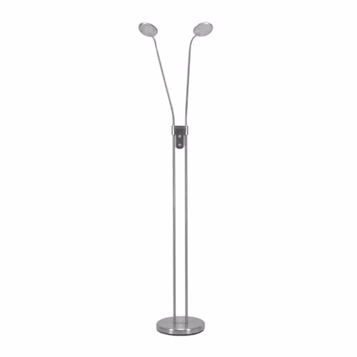 ValueLights Beata Integrated LED 2 Way Adjustable Floor Lamp in Chrome and Silver