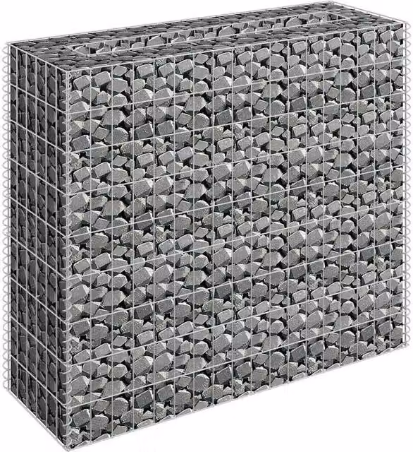 Berkfield Home Durable Galvanised Steel Gabion Raised Bed in Silver, W/D/H: 90 x 30 x 90 cm – 1