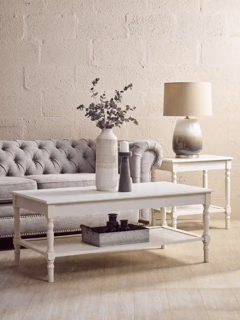 Orsina Heritage Traditional Rectangular Coffee Table in White – 2