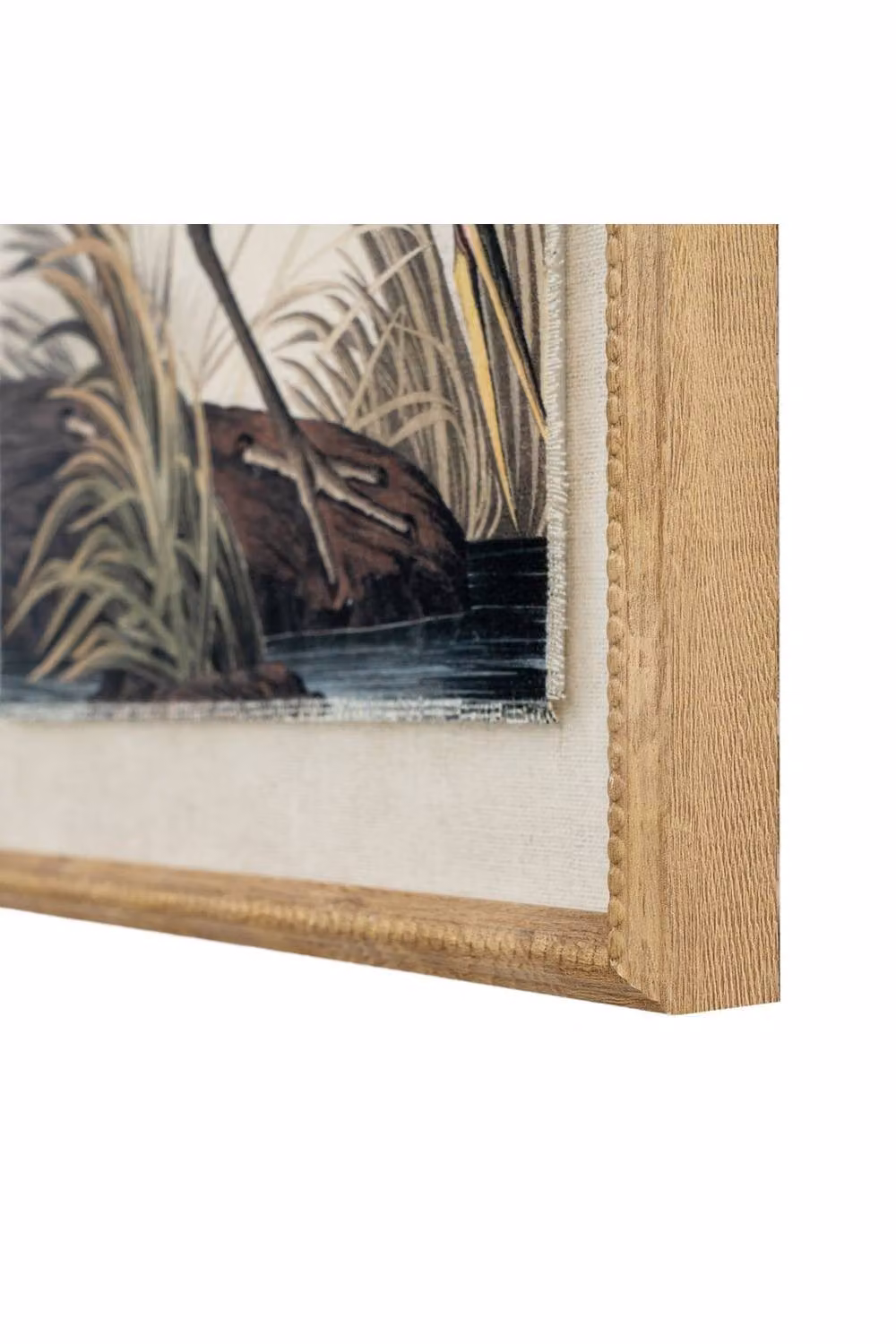 KDMD Flora & Fauna Heron Wall Art in a Brown Beaded Linen Frame – 2