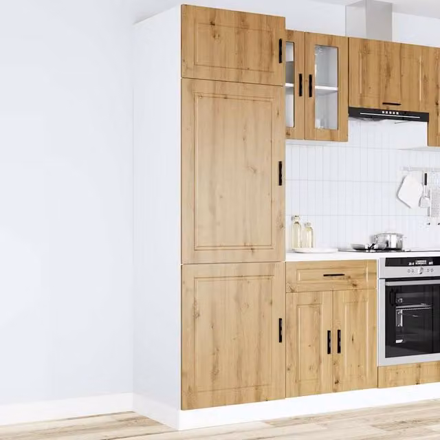 Berkfield Home Porto Artisan Oak Kitchen Cupboard in Brown