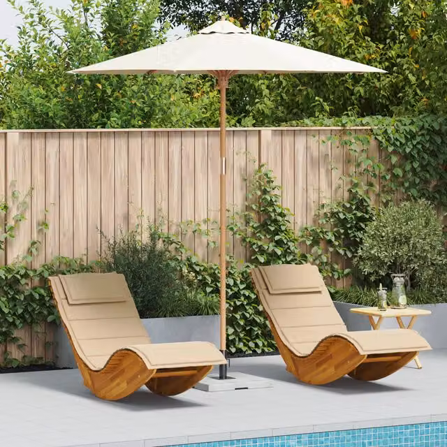 Berkfield Home Garden Bamboo Parasol in White, W/D/H: 240 x 260 cm