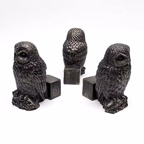 Jardinopia Tawny Owl Plant Pot Feet, Set of 3, Bronze, W/D/H: 4.5 x 8.0 x 9.5 cm