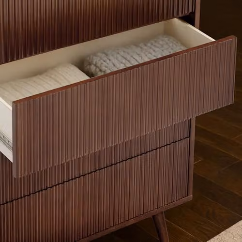 Teamson Home Tremolo Walnut Bedroom Dresser Chest of Drawers, W: 127 cm, H: 76.2 cm, D: 45.7 cm – 8