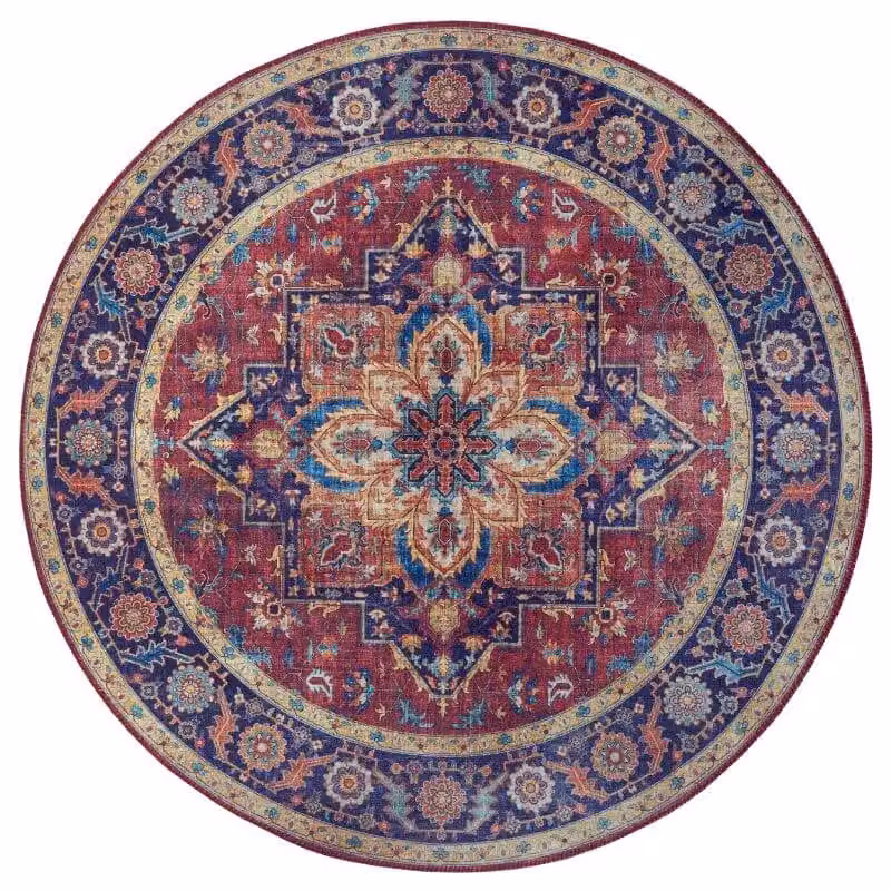THE RUGS Anthea Oriental Vintage Medallion Flatweave Rug, Red and Multicolour, W: 80 cm, L: 200 cm – 2