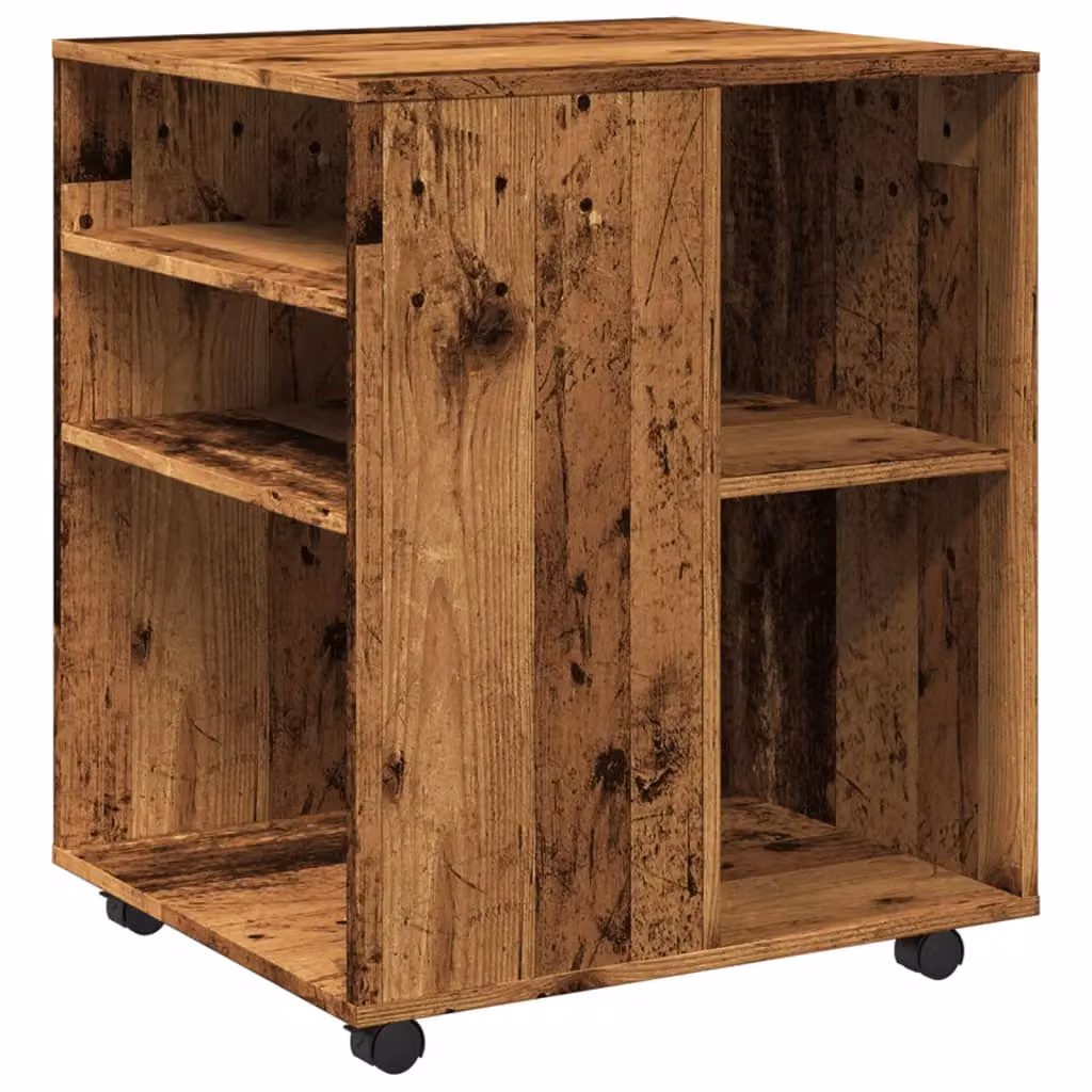 Berkfield Home Rolling Cabinet in Old Wood Brown, W/D/H: 60 x 53 x 72 cm – 2