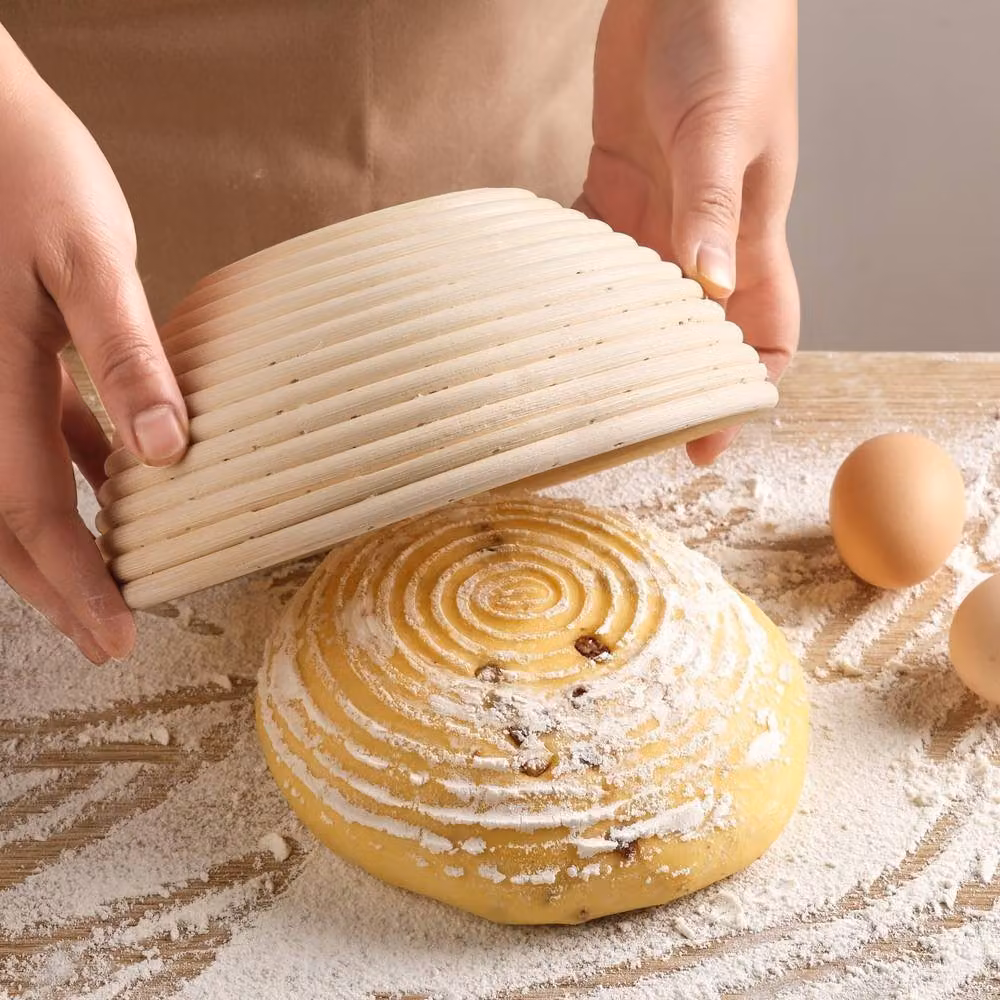 YnysTec Round Sourdough Banneton Bread Proofing Basket in Beige, Diameter: 20 cm, Height: 8 cm – 4