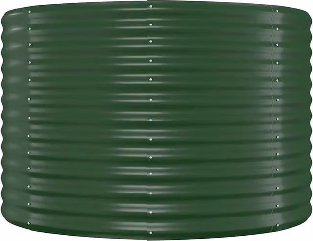 Berkfield Home Garden Green Powder-coated Steel Raised Bed W/D/H: 100 x 100 x 68 cm – 1