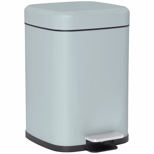 HOMCOM 12 Litre Metal Kitchen Pedal Bin with Soft-Close Lid and Removable Inner Bucket, Green, H: 36.5 cm x W: 24.5 cm x D: 24.5 cm