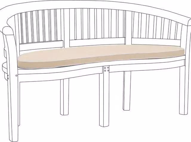 Gardenista Weatherproof Outdoor Banana Bench Cushion in Beige Polyester with Foam Wedge