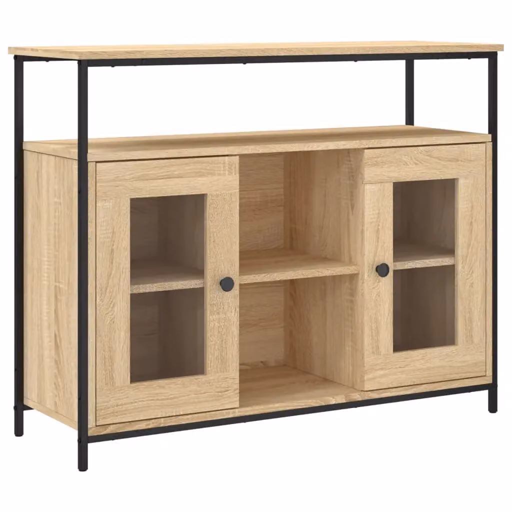 Berkfield Home Sonoma Oak Sideboard in Brown, W/D/H: 100 x 35 x 80 cm – 2