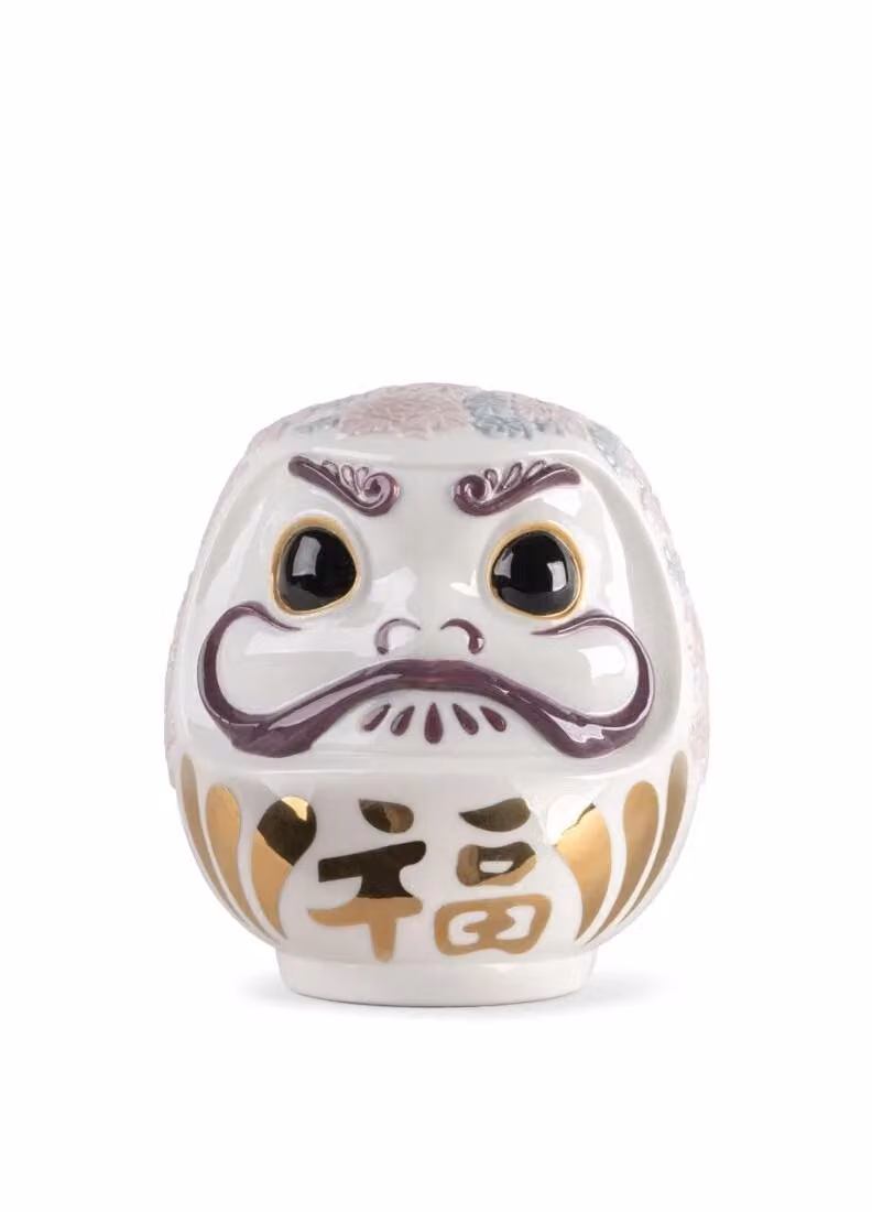 Lladró Daruma Porcelain Figurine in Pink and White