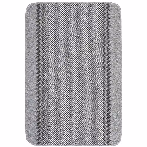 THE RUGS Machine Washable Non-Slip Grey Bordered Area Rug, W/D: 80 x 50 cm – 1