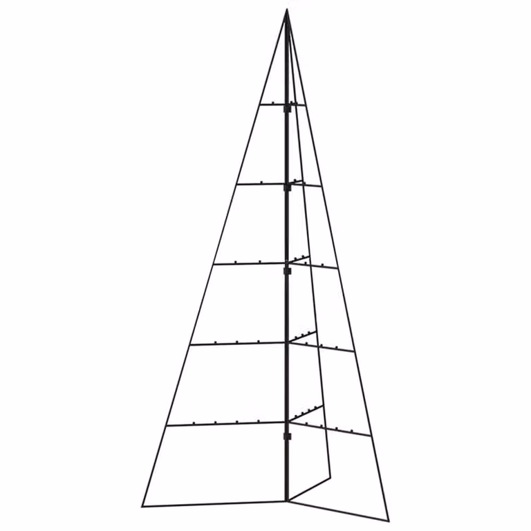 Berkfield Home Modern Metal Tabletop Christmas Tree in Black, Height: 100 cm