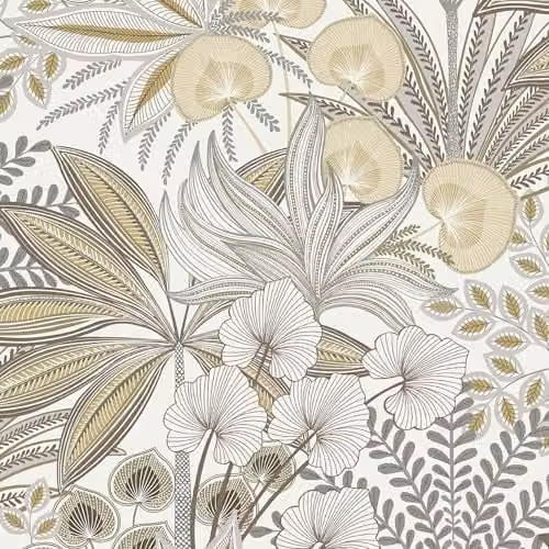 Grandeco Jody Retro Jungle Botanical Textured Wallpaper, Multicolour