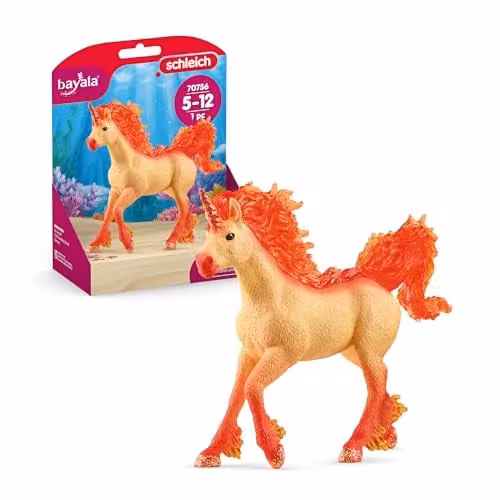Schleich Bayala Elementa Fire Unicorn Stallion Multicolour Fantasy Horse Toy – 1