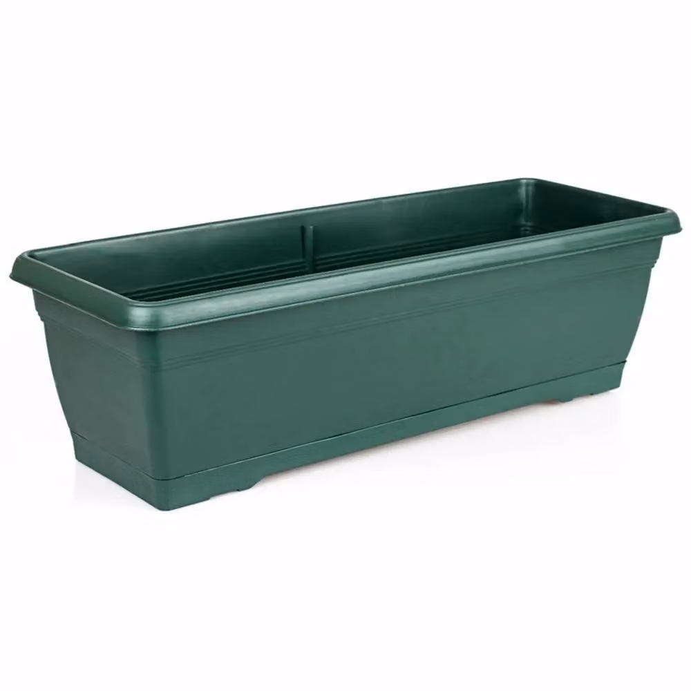 Gr8 Garden Set of 4 Green Plastic Trough Planters, W: 72 cm, D: 35.56 cm, H: 19.5 cm – 2
