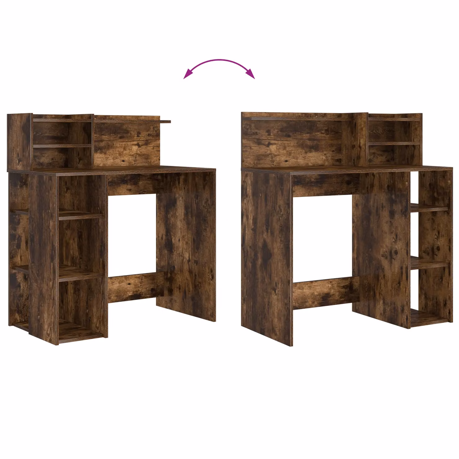 Berkfield Modern Writing Desk with Storage in Smoked Oak Brown, W: 90 cm, D: 48 cm, H: 101.5 cm – 6