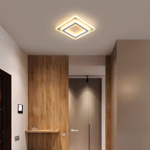 Goeco Square LED Ceiling Light, 44W, 4950LM, Modern White Acrylic Lampshade with Warm White 3000K Light, W/D/H: 29 x 29 x 5.5 cm – 3