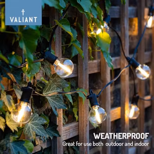Valiant Warm White LED Vintage Sphere String Lights with 25 Transparent Bulbs – 4