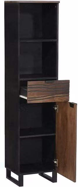 Berkfield Home Brown Striped Bathroom Furniture Set with Internal Drawers and Shelves – 1