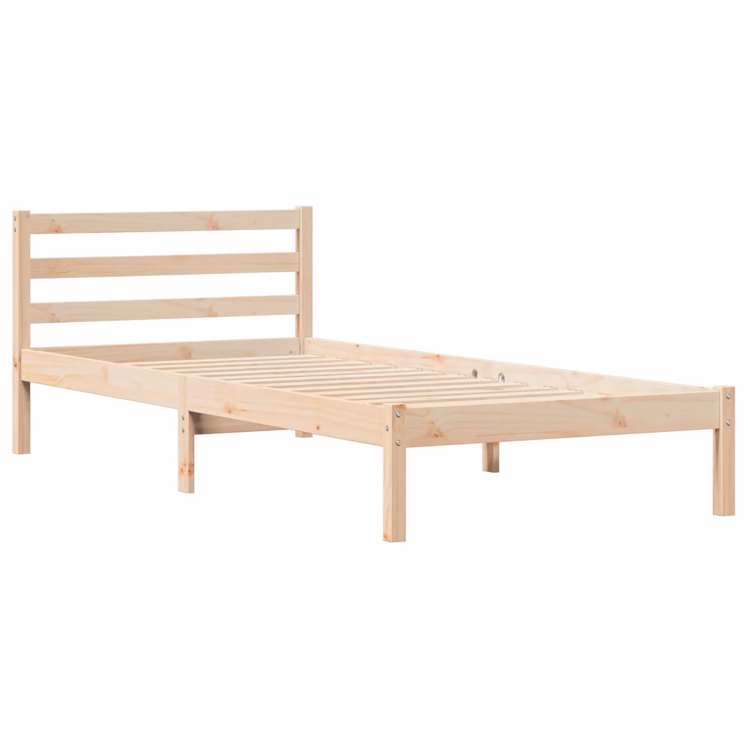 Berkfield Home Solid Wood Pine Bed Frame with Headboard, Brown, W: 100 cm, L: 220 cm – 2