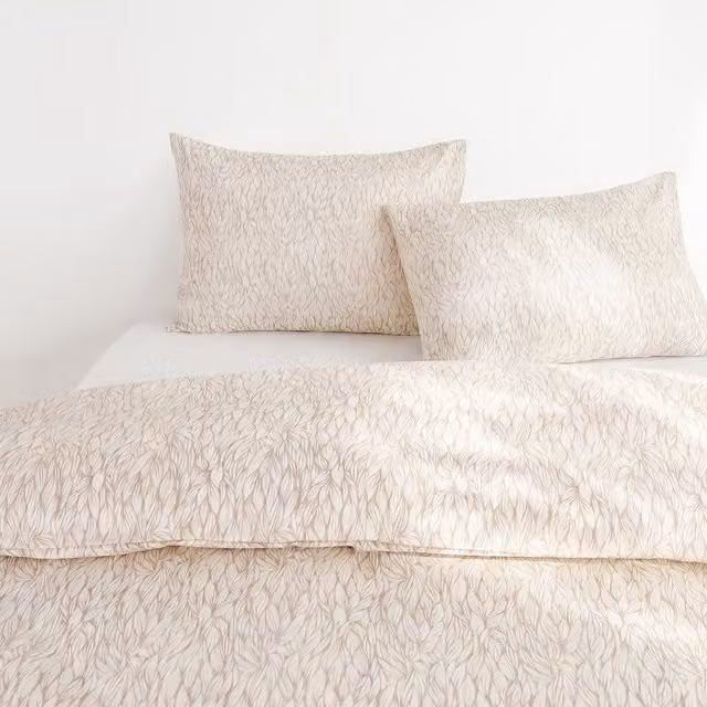 Martex Studio Edition Natural Foliage Single Duvet Cover Set in White and Beige