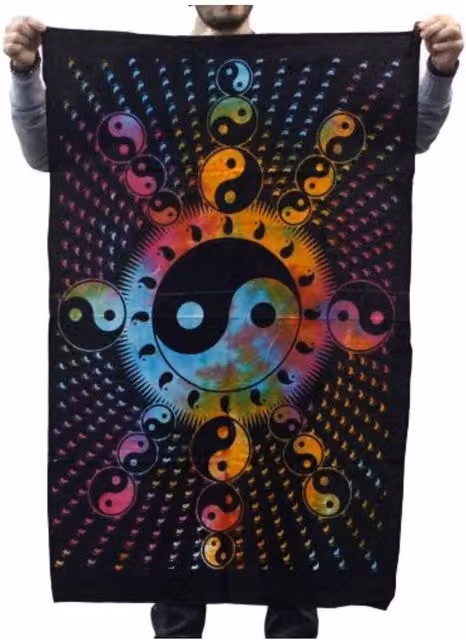 KDMD Multicolour Abstract Geometric Yin Yang Textile Wall Hanging, W: 78 cm, H: 112 cm