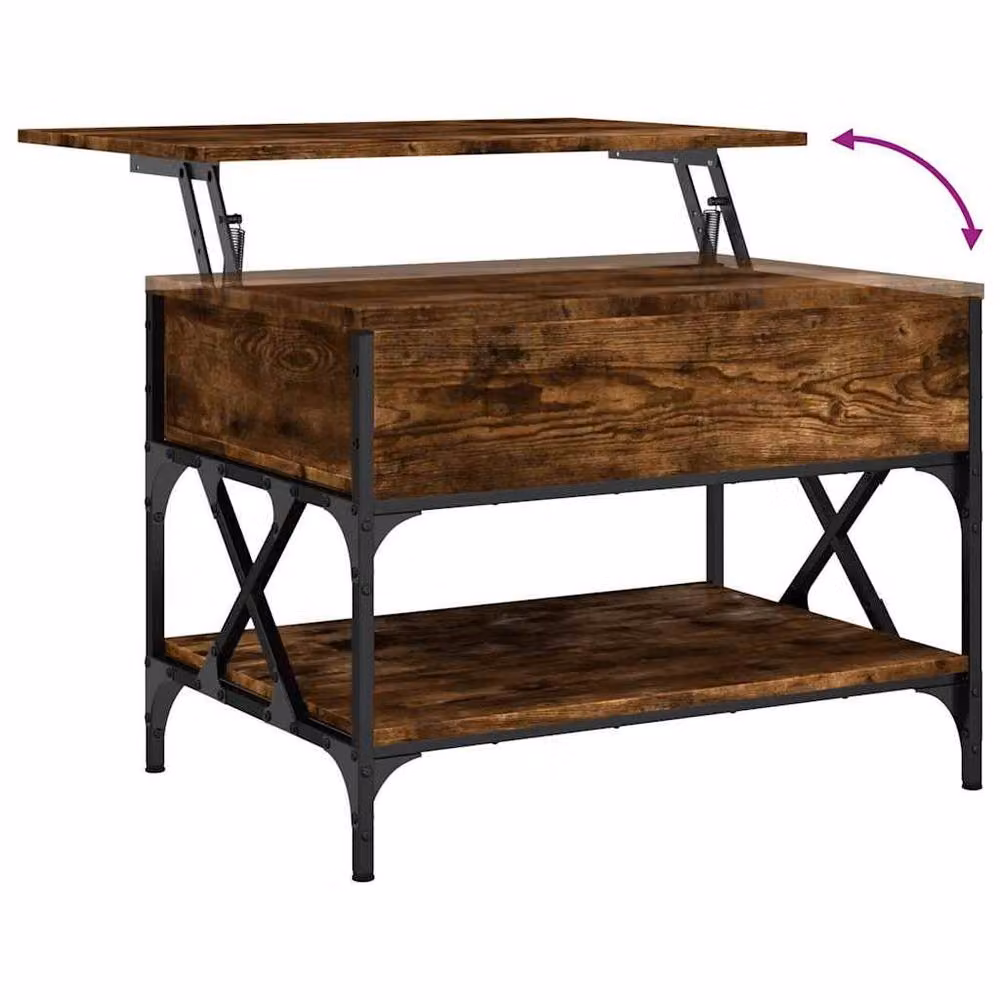 Berkfield Home Comfortable Coffee Table in Smoked Oak Brown, W/D/H: 70 x 50 x 50 cm – 5