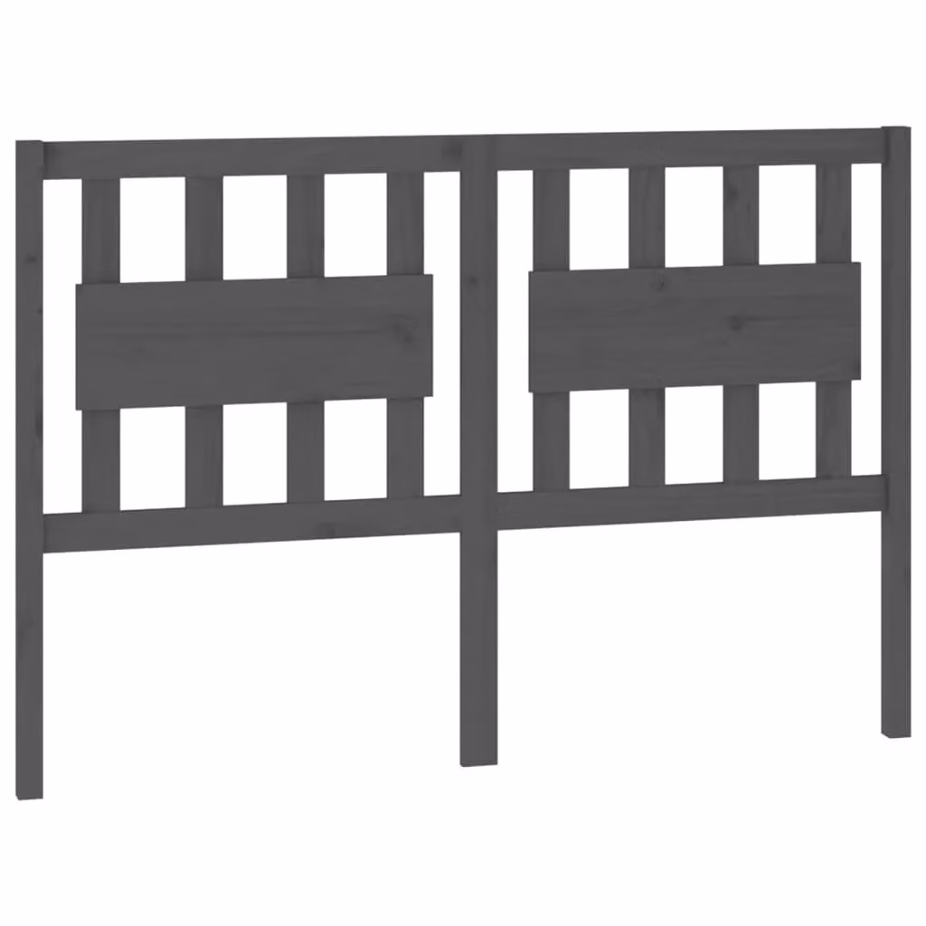 Berkfield Home Grey Rustic Solid Wood Pine Bed Headboard W: 125.5 cm, D: 4 cm, H: 100 cm – 2