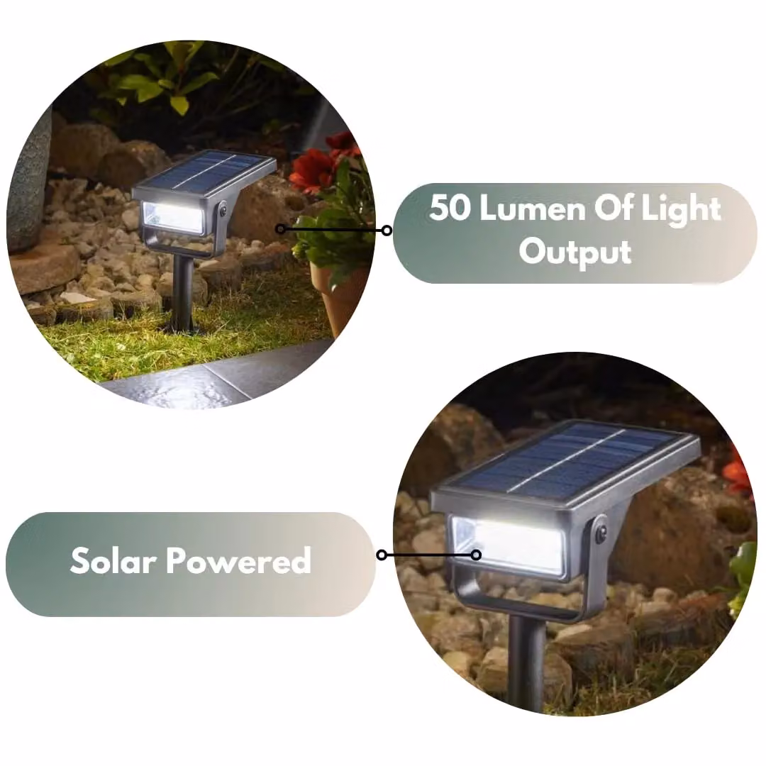 Marco Paul Solar LED Garden Spotlight in Black with Dusk Sensor and Ground Spike – 6